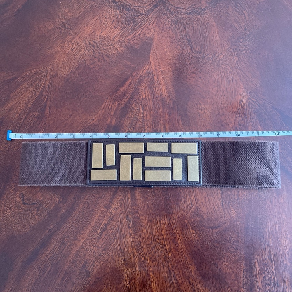 Worth Brown And Brass Colored Geometric Waist Belt Size P (probably a XS)